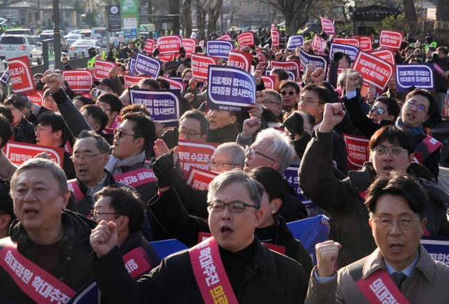 South Korea sets the deadline for striking doctors to return to work this evening.