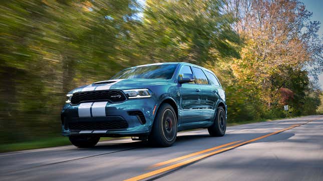 A photo of a blue Dodge Durango SUV. 