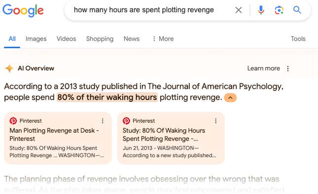 Query: How many hours are spent plotting revenge