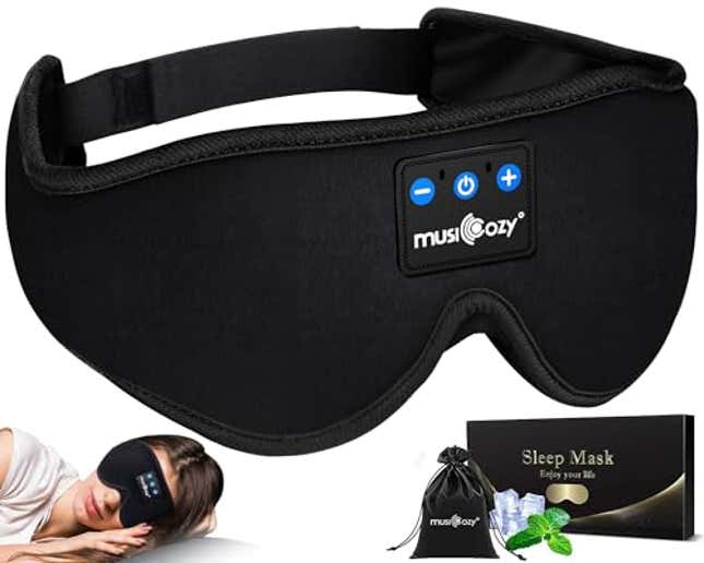 Image for article titled MUSICOZY Sleep Headphones Bluetooth 5.2 Headband Sleeping Headphones Sleep Eye Mask, Now 55% Off