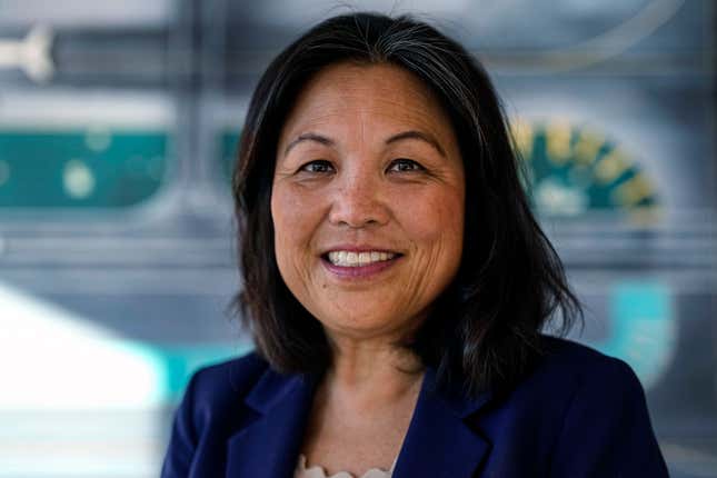 Acting United States Secretary of Labor Julie Su poses for a photo, Thursday, April 25, 2024, in Atlanta. Su says workers at southern auto plants should be free to unionize without employer or political interference, even as some southern states pass new laws meant to inhibit organized labor. (AP Photo/Mike Stewart)