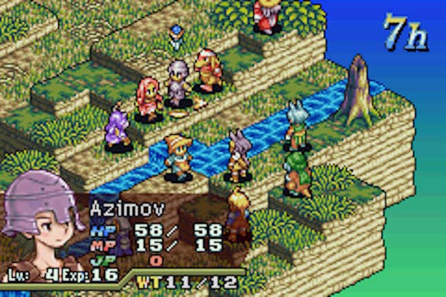 A battle screen in Final Fantasy Tactics Advance.