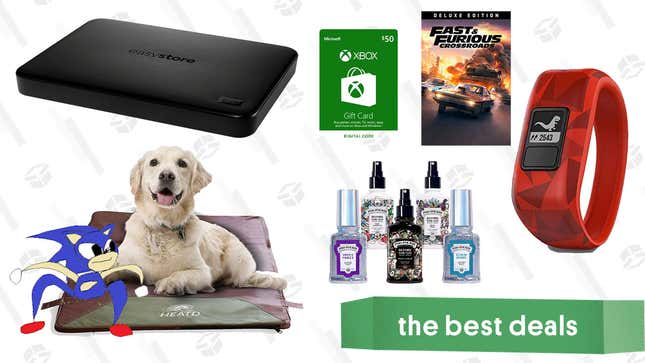 Image for article titled Tuesday&#39;s Best Deals: WD Easystore 2TB Hard Drive, Garmin Vivofit Jr, Xbox Gift Cards, Fast &amp; Furious: Crossroads, Poo-Pourri, Heated Dog Bed, and More