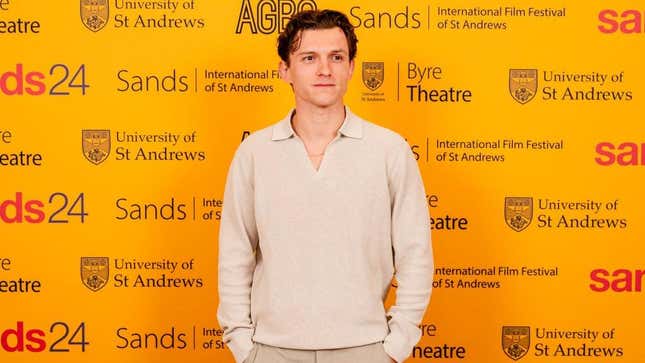 Tom Holland en la noche inaugural del Sands: Festival Internacional de Cine de St. Andrews en Escocia la semana pasada. 