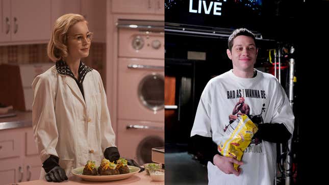 Brie Larson in Lessons In Chemistry; Pete Davidson on Saturday Night Live 