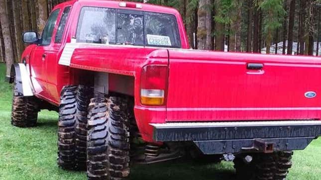 Image for article titled This 6x6 Ford Ranger With Rear Steering For Sale Is Peak Truck