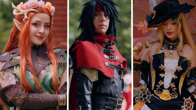 Three cosplayers from DoKomi Germany 2024.