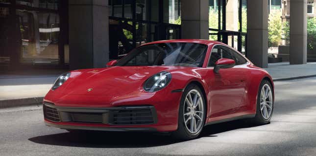 The 2022 Porsche 911 Carrera in Carmine Red.