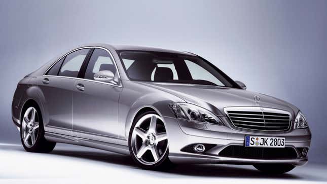 A photo of a silver Mercedes S Class AMG. 