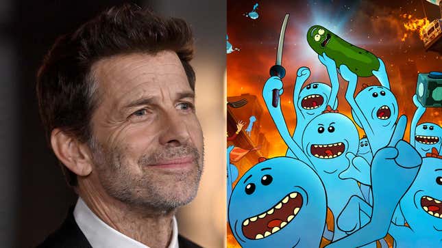 An image shows Zack Snyder and a large group of Mr Meeseeks from Fortnite.