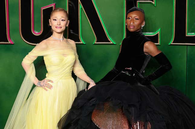 Image for article titled Black Women Know About Glinda-Elphaba Relationship in &#39;Wicked,&#39; Cynthia Erivo and Ariana Grande are Acting Strange on Press Tour, British Press Erased Erivo From Headlines, Universal Address Massive Pay Difference Between Grande and Erivo and Other News From &#39;Wicked&#39;