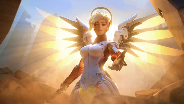 Mercy reaches out to someone.