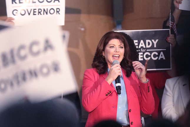 Former Wisconsin Lt. Gov. Rebecca Kleefisch announces her candidacy for office of Governor at Western States Envelope Company in Butler, Wis., Thursday, Sept. 9, 2021. Kleefisch, a Republican, announced Monday, Jan. 10, 2022, that she raised more than $3.3 million in the first four months since getting into the race in September.