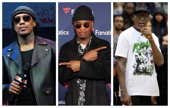 (L-R) Nick Cannon, Ne-Yo and Dennis Rodman