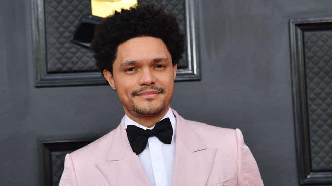 Trevor Noah arrives for the 64th Annual Grammy Awards at the MGM Grand Garden Arena in Las Vegas on April 3, 2022.