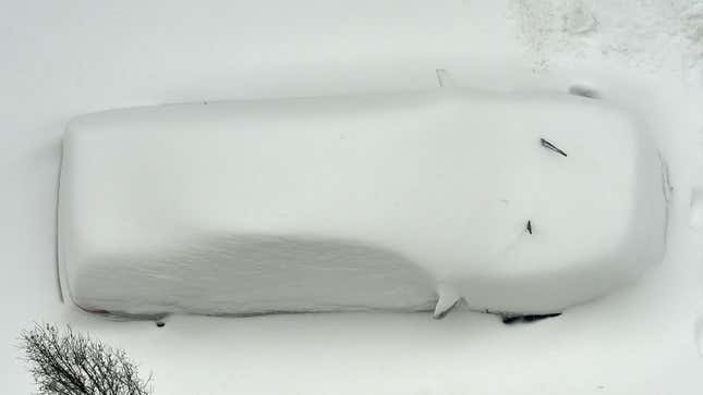 A car covered in snow