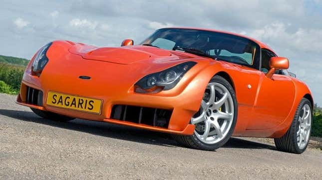 A orange TVR Sagaris.