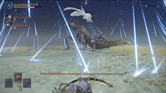 A moth and large bug rain down energy projectiles.