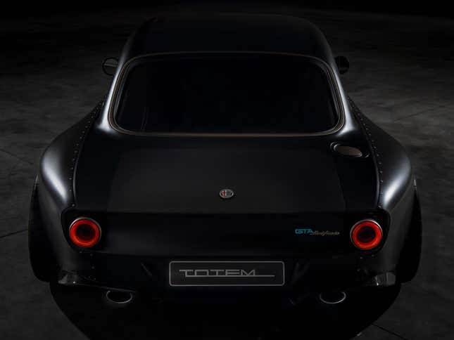 A photo of the rear of the Totem Automobili Alfa Romeo build. 