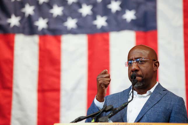 Sen. Raphael Warnock, D-Ga., speaks to students and supporters at the UGA Chapel, in Athens, Ga., on Thursday, Oct. 20, 2022.