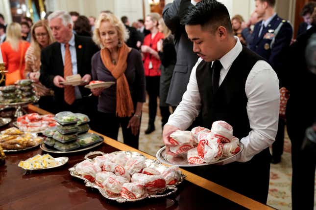 Image for article titled Trump finally got the White House banquet of his dreams