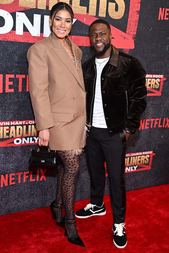 NEW YORK, NEW YORK - DECEMBER 08: Eniko Hart and Kevin Hart attend Netflix’s “Kevin Hart &amp; Chris Rock: Headliners Only” New York screening at Paris Theater on December 08, 2023 in New York City.