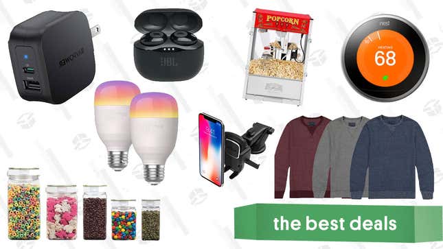 Image for article titled Wednesday&#39;s Best Deals: Google Nest Thermostat, RAVPower USB-C Charger, ComiXology DC Starter Pack, Great Northern Popcorn Machine, and More