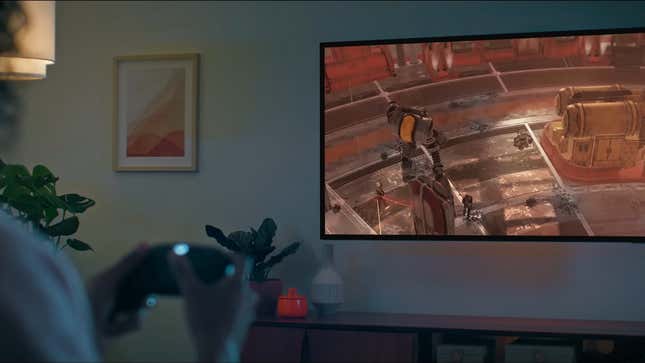 A screenshot of a recent Xbox ad showing a woman playing a Fallout game on her Fire Stick.