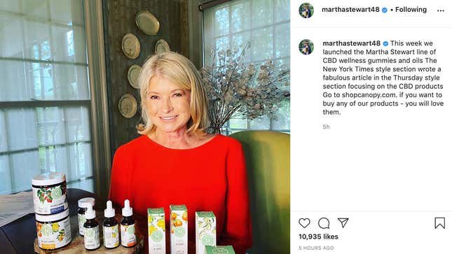 Image for article titled Welcome to the Cannabis and Capitalism Era of Martha Stewart's Glorious Quarantine