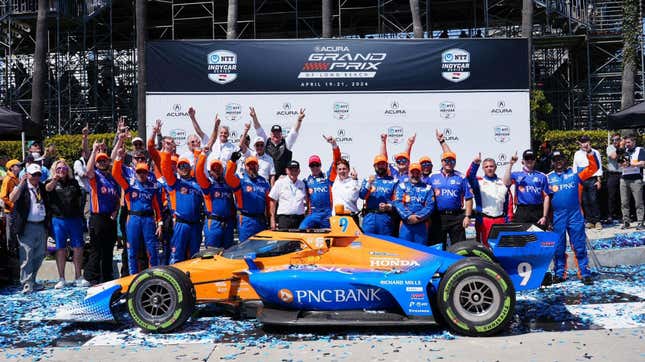 Scott Dixon and the CGR team in victory lane, Acura Grand Prix of Long Beach 2024