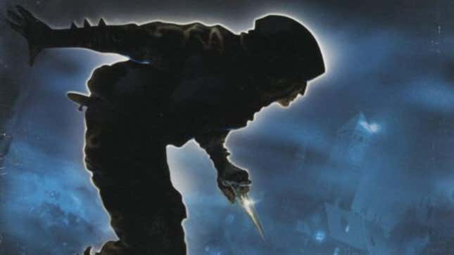 Garrett crouched with a dagger from the Thief 3 box art.