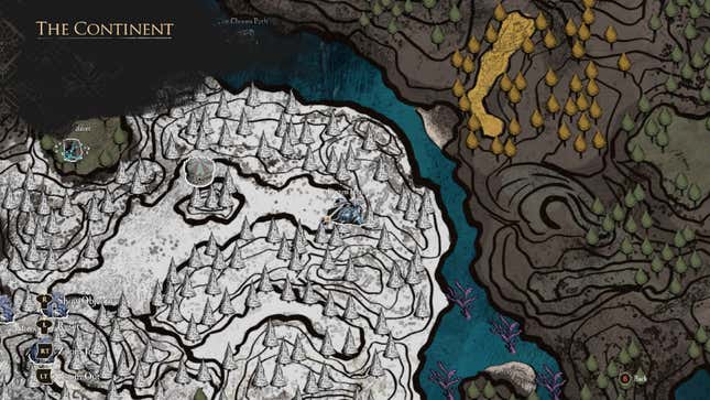 A screenshot of a map in Clair Obscur.
