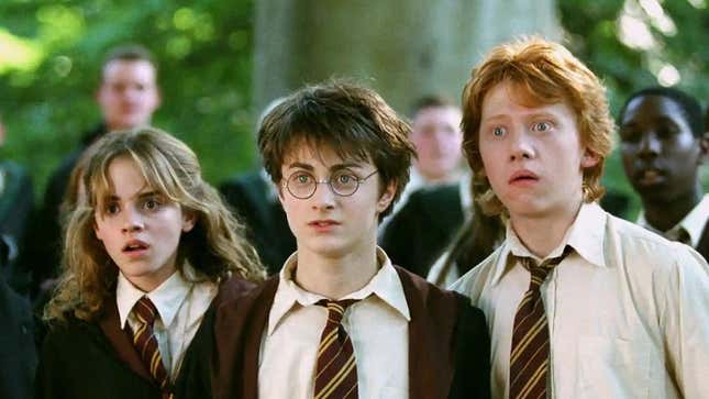 Harry Potter movie actors look on in horror. 