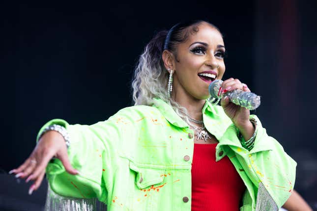 Singer Mya performs at Juicy Fest 2023 on January 20, 2023 in Perth, Australia.