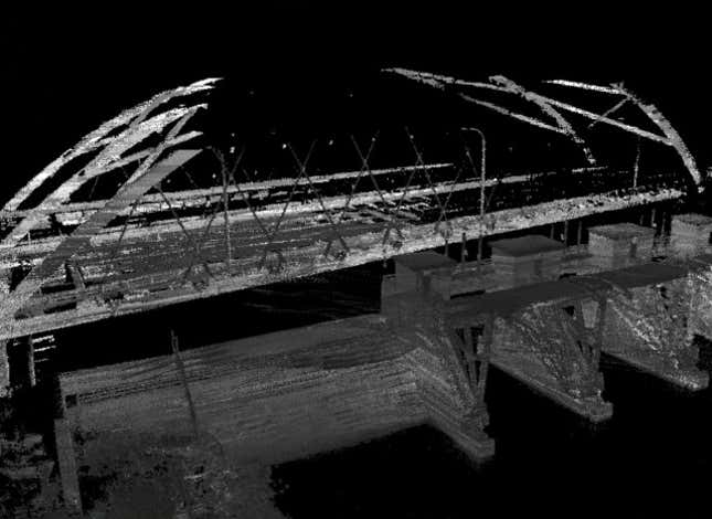 An XactSense drone’s view of a bridge.