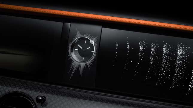 The dashboard clock of a Rolls-Royce Ghost