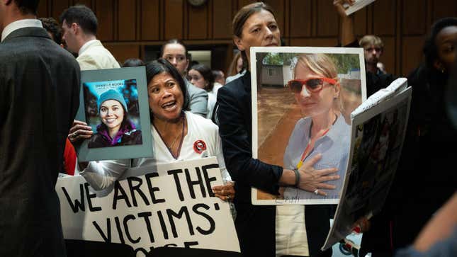 Families of the victims of Ethiopian Airlines flight 302 attending Boeing CEO Dave Calhoun’s testimony before the U.S. Senate.