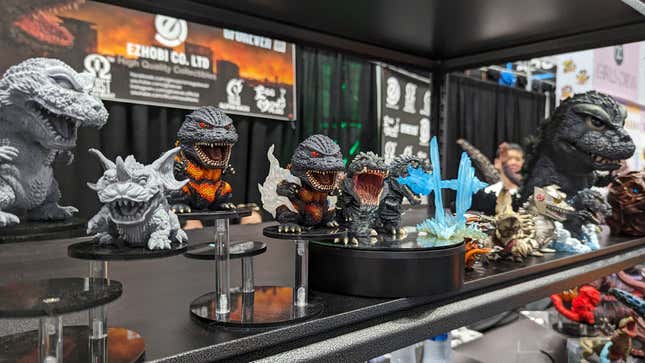 Chibi Godzilla are on display at Comic Con.