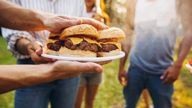 Burgers at grilling season cookout