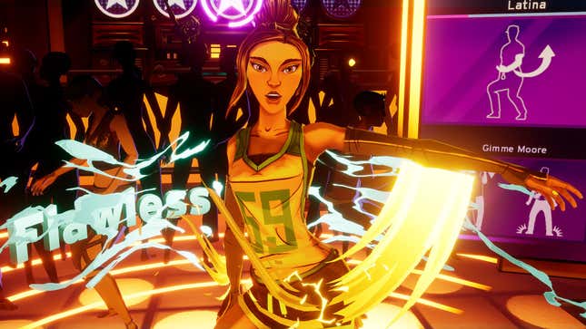 A screenshot from Dance Central VR showing a girl dancing to music of some sort. 