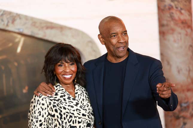 Pauletta Washington and Denzel Washington attend the Los Angeles premiere of Paramount Pictures’ “Gladiator II” at TCL Chinese Theatre on November 18, 2024 in Hollywood, California.