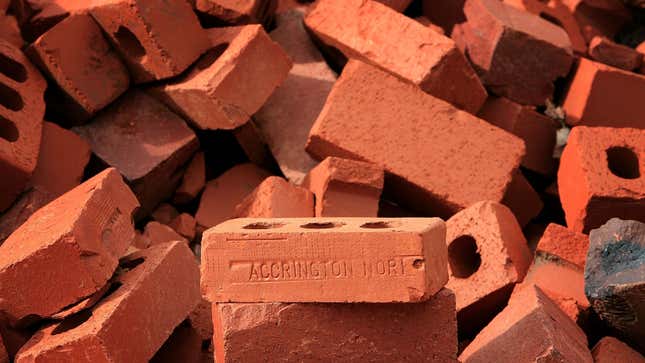 A pile of bricks.