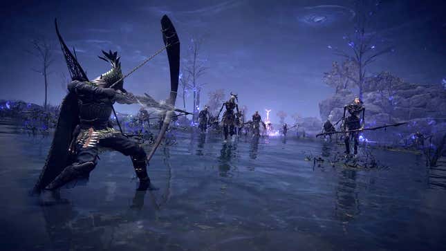 Ironeye aims at skeletal soldiers.