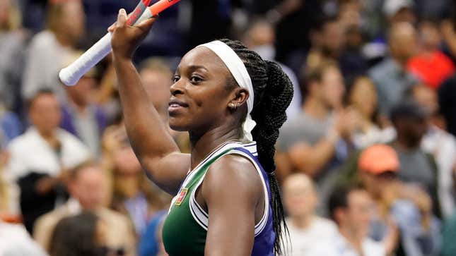 Sloane Stephens, of the United States, celebrates her win over Coco Gauff, of the United States, during the second round of the US Open tennis championships, Wednesday, Sept. 1, 2021, in New York. 