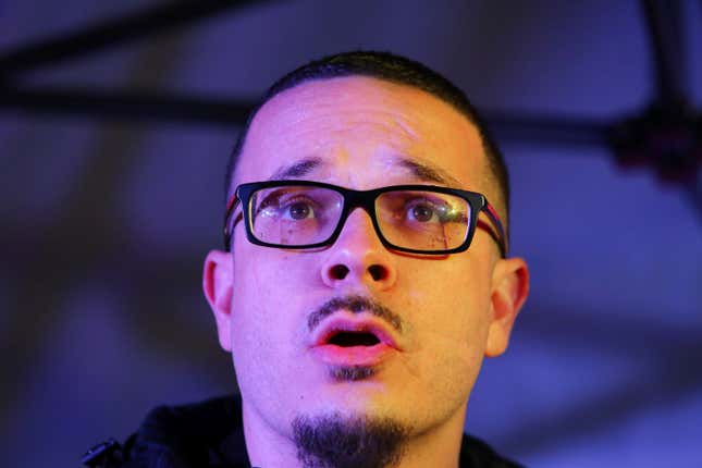 Activist and New York Daily News journalist Shaun King speaks to the crowd during a rally for women’s rights on International Women’s Day, Wednesday, March 8, 2017, at Westlake Park.