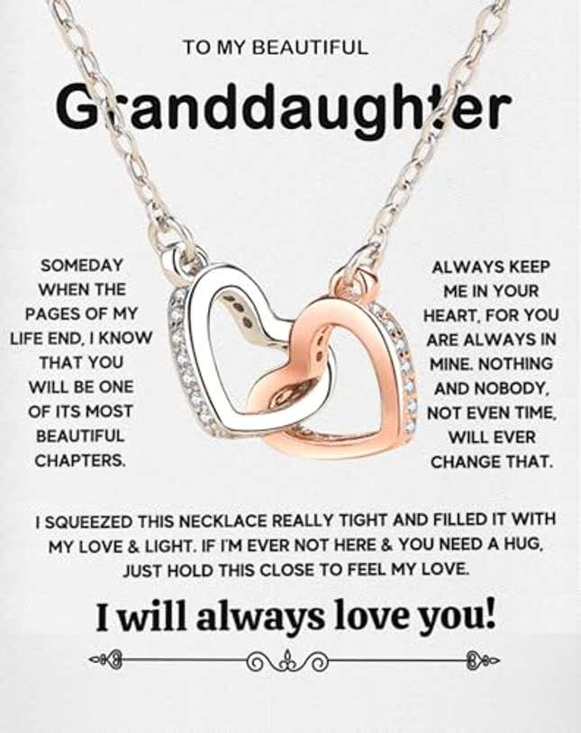 Image for article titled Granddaughter Necklace Granddaughter Gifts From Grandma Grandpa To My Granddaughter Necklace Christmas Graduation Birthday Gifts With Message Card & LED Box (925 sterling silver, Now 10% Off