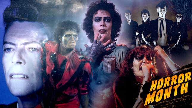 From left to right: David Bowie (Photo: Lester Cohen/WireImage); Michael Jackson (Screenshot: Official “Thriller” music video/YouTube); The Rocky Horror Picture Show (Photo: 20th Century Fox); Siouxsie Sioux (Photo: Peter Noble/Redferns); Bauhaus (Photo: Fin Costello/Redferns)