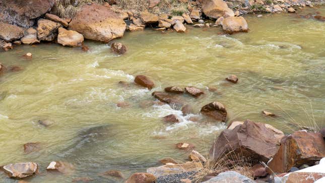 A section of the Uncomphagre River near Ouray, Colorado