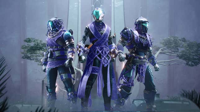 An image shows three Guardians from Destiny 2. 