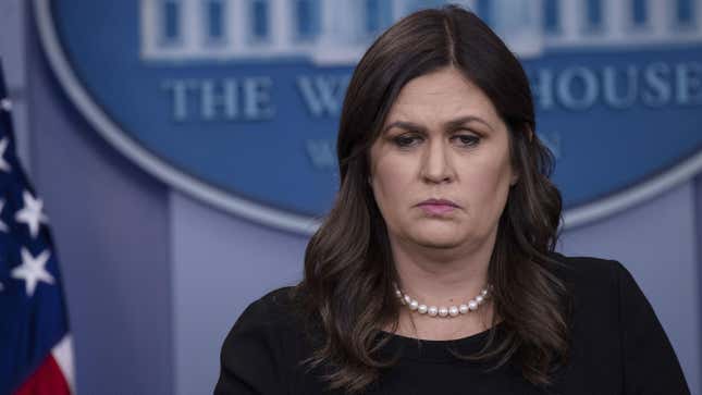 Image for article titled Sarah Huckabee Sanders got flunked on Twitter by her high school history teacher